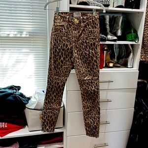 Frame denim in leopard print. Ali High Rise Cigarette. Size 26